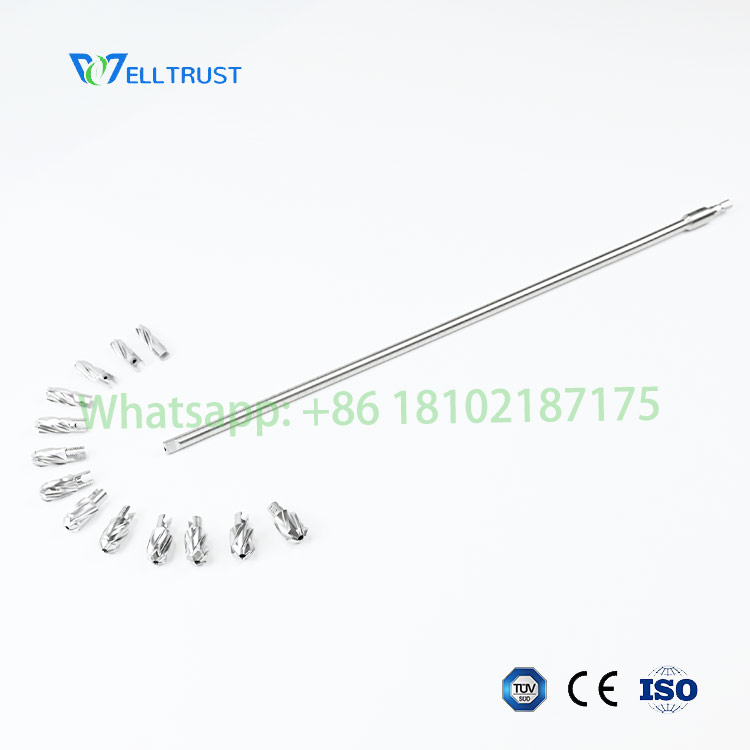 Orthopedic flexible bone reamer shaft detail